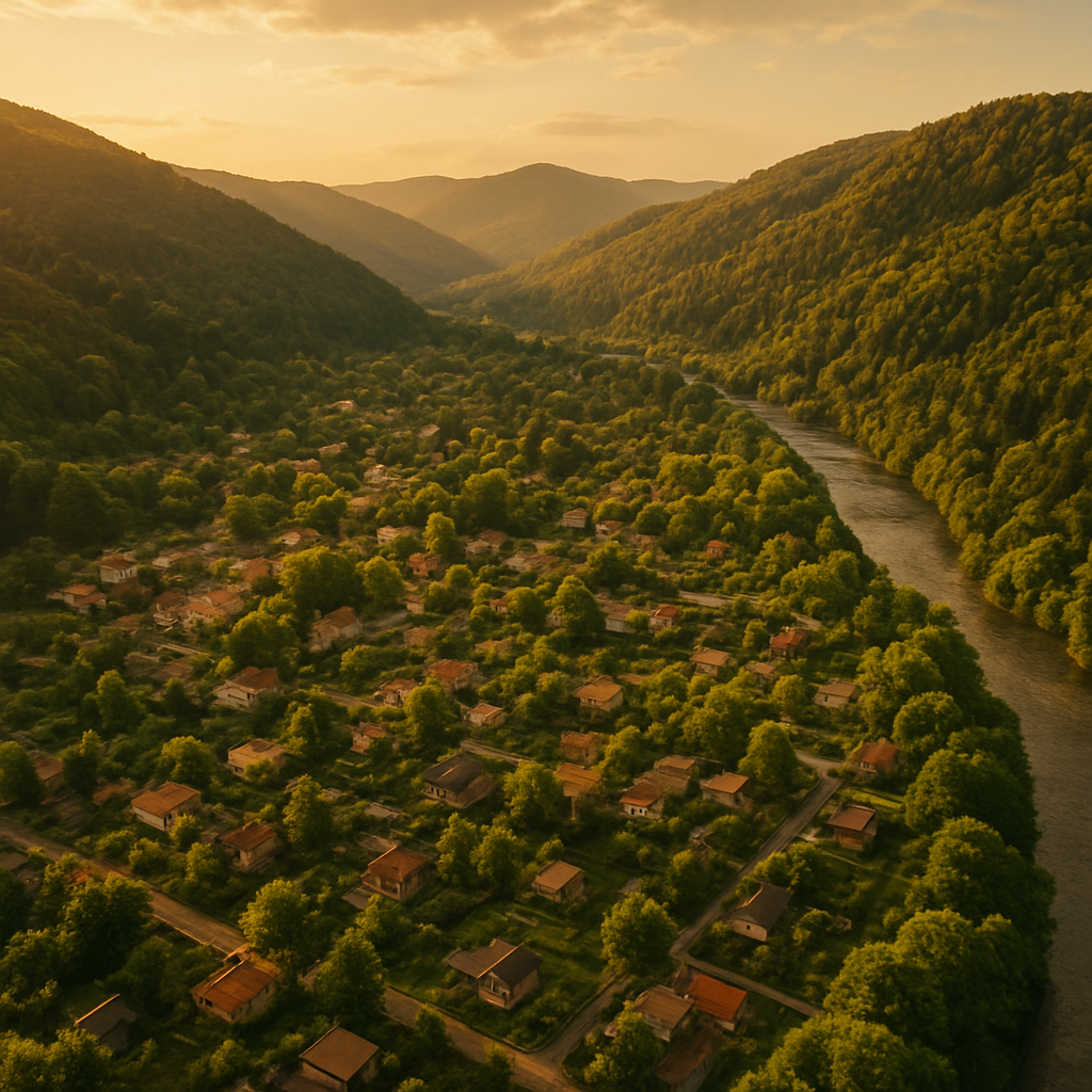 Vista aérea del valle de La Florida al atardecer